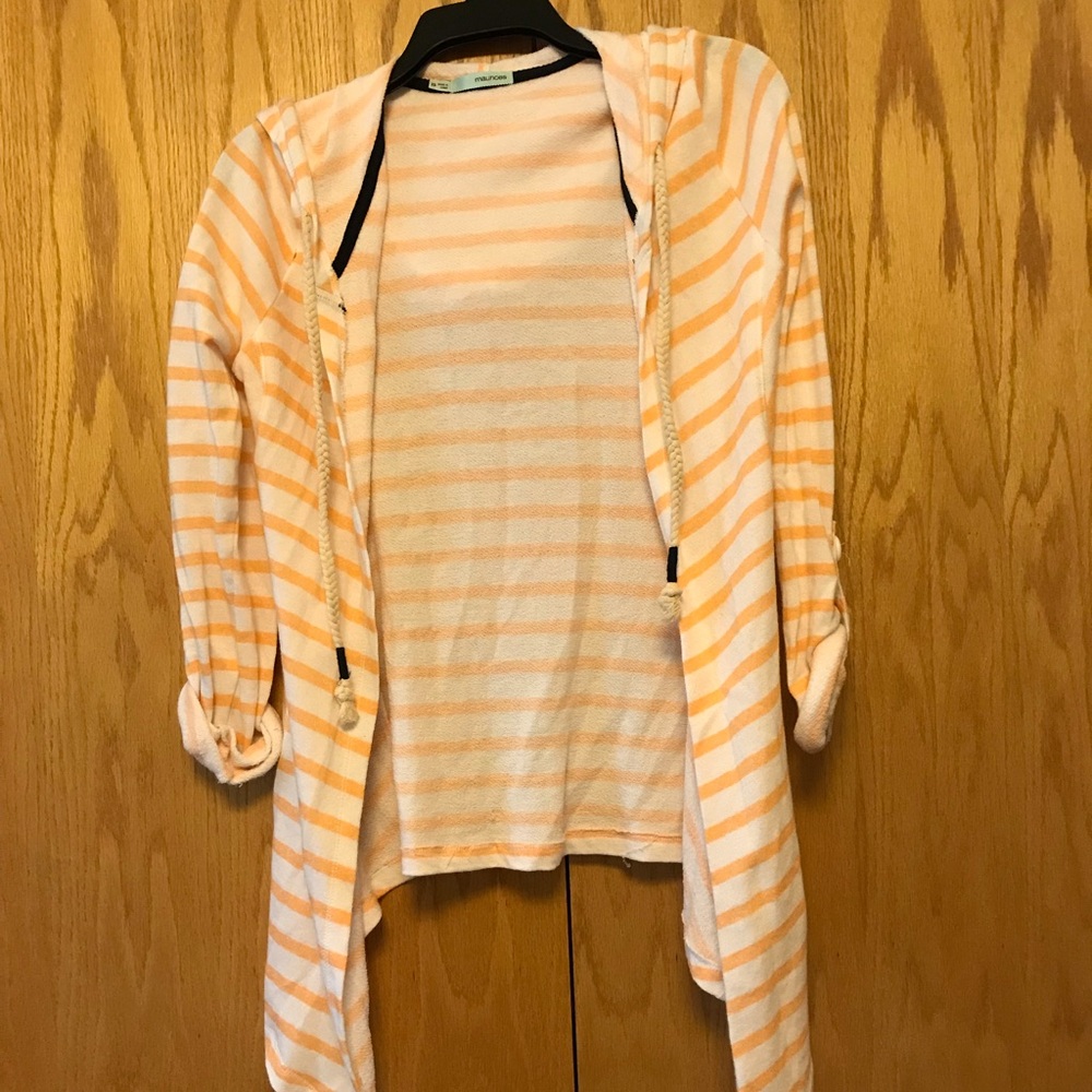 3/4 sleeve striped cardigan